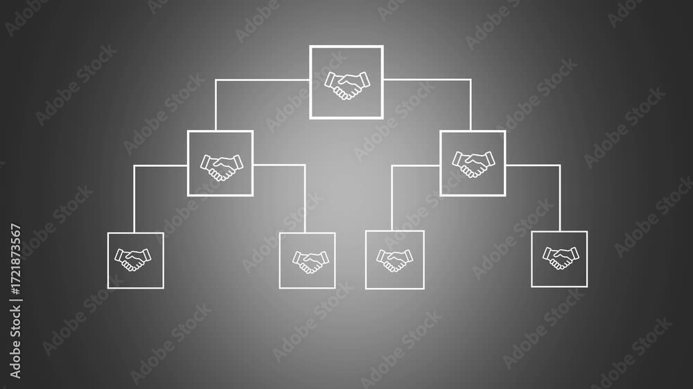 Handshake Chart Hands icon Representing Organizational Chart Organization chart ...