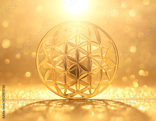 Golden flower of life symbol