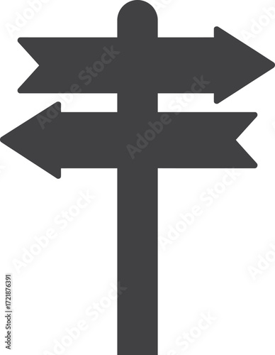 Directional signpost with arrows pointing left and right