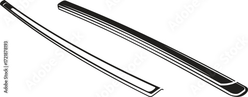 Two slender metal rods with rounded ends on a white background