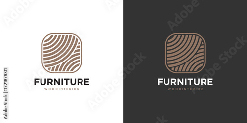 Wood furniture logo design inspiration.