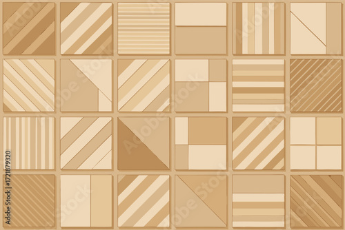 Patterns of beige and brown squares creating a modern design for art or decoration