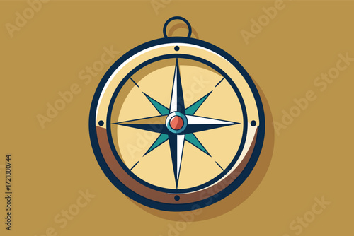 Vintage compass design with stylish details and a warm background color
