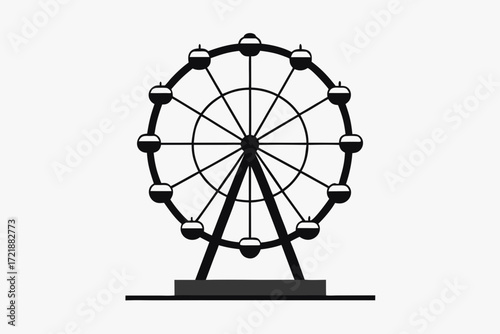 Ferris wheel vector illustration icon design silhouette