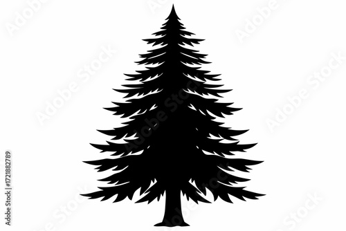 Set of Christmas pine and fir trees vector illustration