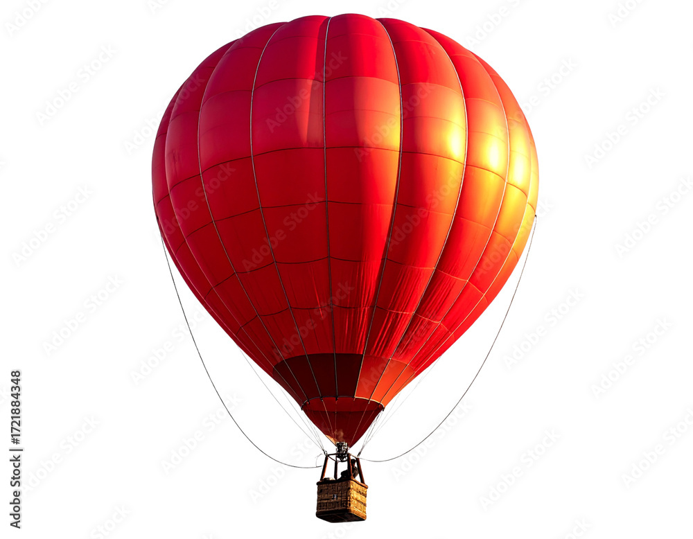 Fototapeta premium Elegant Red Aerostat – Classic Vintage Balloon for Tourism and Sky Festival PNG