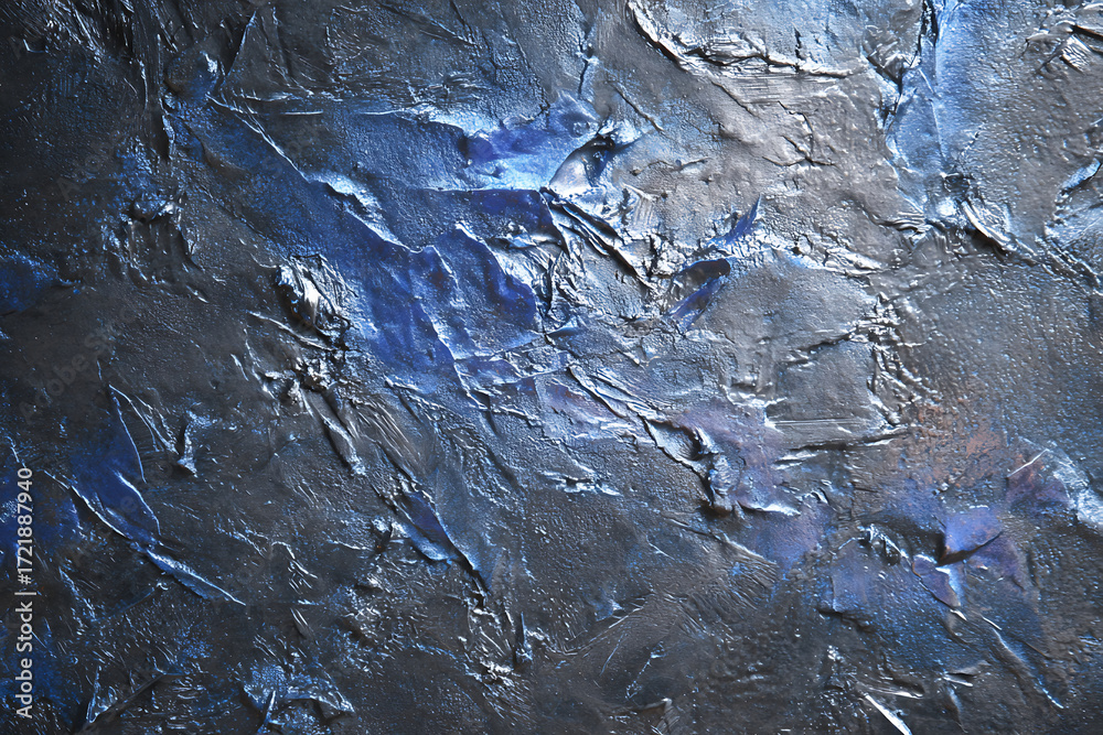 Obraz premium Abstract Blue and Black Textured Surface with Metallic Sheen