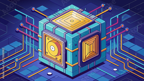 3d-cube-vault-with-circuit-lines