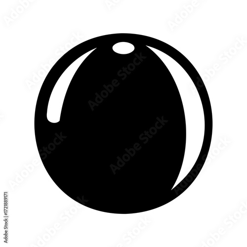 Simple black orb or sphere shape with white reflection and highlight