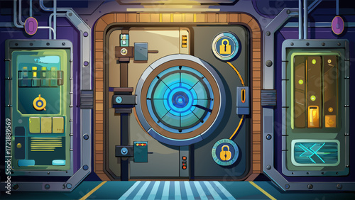 safe-vault-door-with-biometric-pad