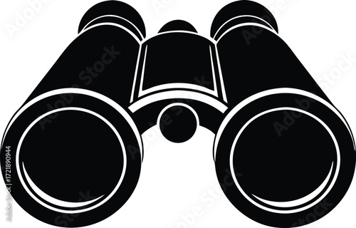  binocular vector, vision tool silhouette illustration  