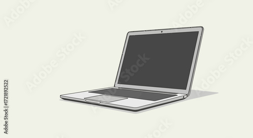 Modern portable computer device with a blank screen, ideal for digital work, remote office tasks, and creative projects, symbolizing productivity and connectivity