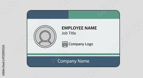 Professional Employee Identification Card Template with Modern Corporate Design and Customizable Fields