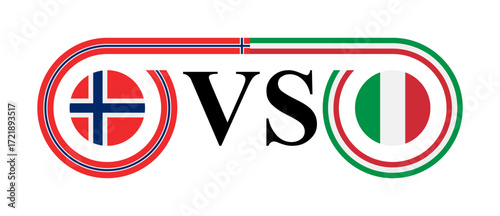 concept between norway vs italy. vector illustration isolated on white background