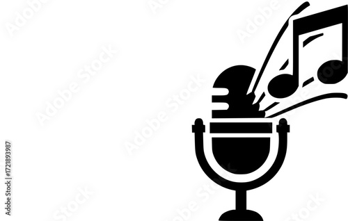  Karaoke glyph icon vector on white background. Flat vector karaoke icon symbol sign from modern hobbies collection for mobile concept and web apps design.