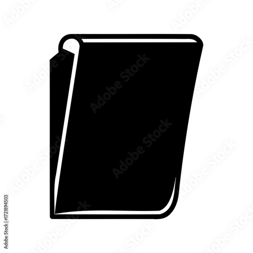 Graphic representation of a closed book, showing the pages, spine and cover