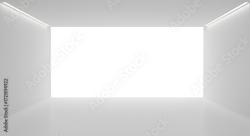 Wallpaper Mural Modern White Corridor with Bright Light Source Torontodigital.ca