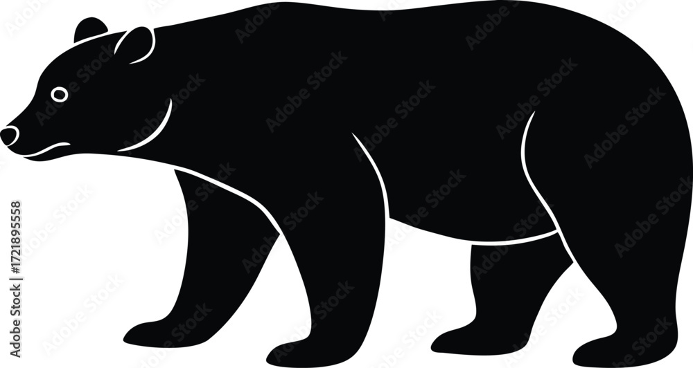 Obraz premium bear wild animal silhouette vector illustration 