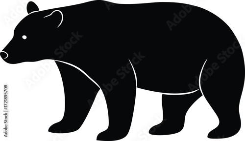  bear strong mammal silhouette vector illustration  