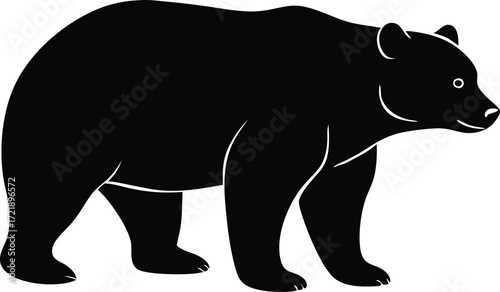  bear strong mammal silhouette vector illustration  