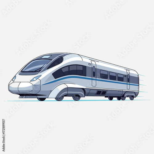 High-Speed Train Illustration Modern Rail Transport Design
