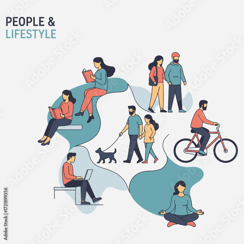 Diverse People Enjoying Daily Life Activities