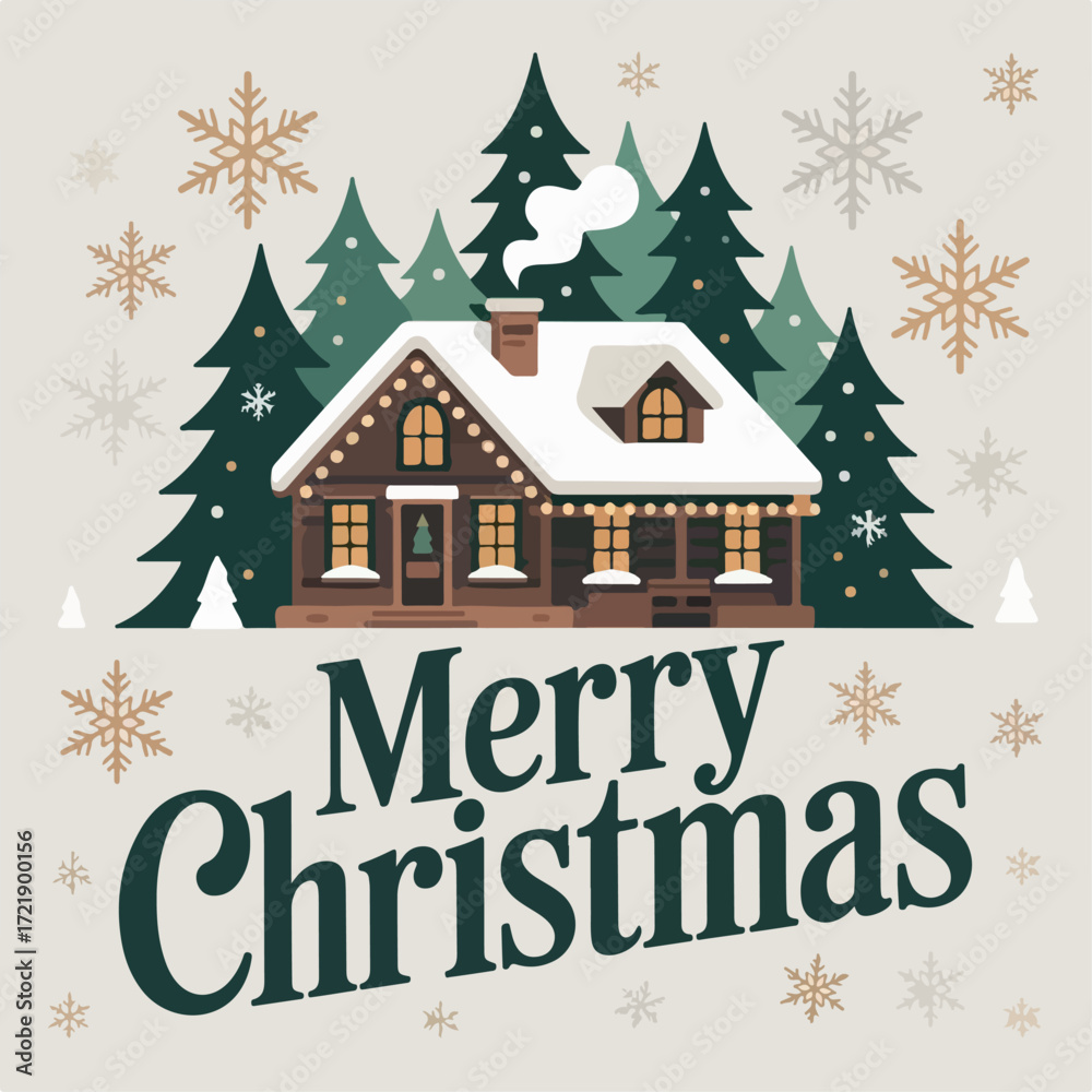 Fototapeta premium christmas, card, holiday, xmas, tree, decoration, winter, celebration, year, merry, new, vector, new year, greeting, illustration, gold, branch, design, december, banner, happy, gift, ribbon, bow