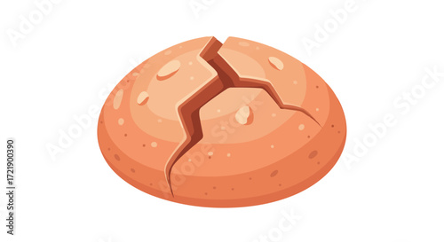 Cracked cookie a delicious and slightly broken biscuit, perfect for dessert or a snack, isolated on white