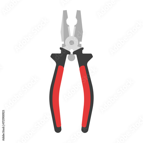 Flat Vector Illustration of Insulated Combination Pliers for Electrical Work and DIY Projects