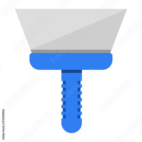 Illustrative image of a blue putty knife on a white background, perfect for various applications