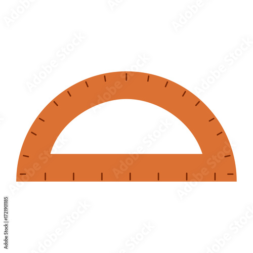 Simplified illustration of a protractor, a tool for measuring angles in geometry