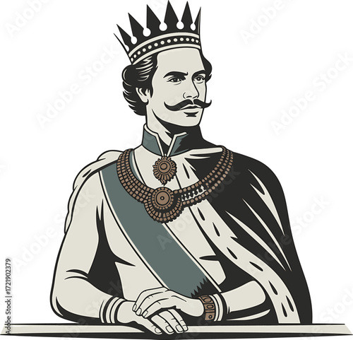 royal Regal portrait of a king in crown and robes