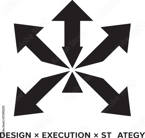 Arrows radiating outward from center point