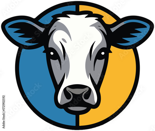 farm logo cattle head graphic design agricultural business