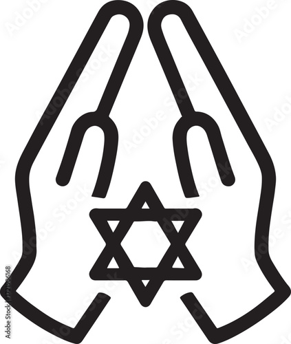 Silhouette vector EPS of faith icon outline, symbolizing belief, spirituality, religion, and devotion.