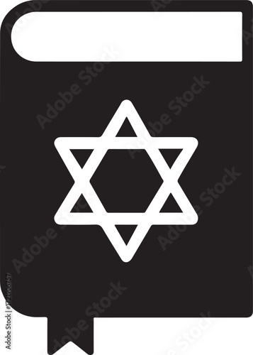 Silhouette vector EPS of prayer book icon, representing faith, religion, worship, scripture, and devotion.