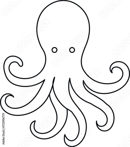 Minimalist octopus line art