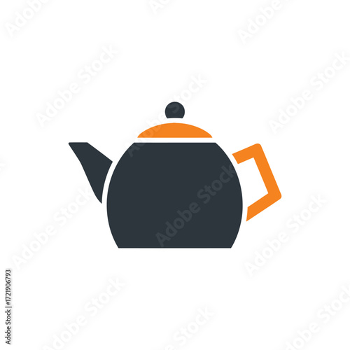Simple Teapot Icon Illustration vector graphic design kitchen cooking beverage drink hot water kitchenware utensil minimal clean modern