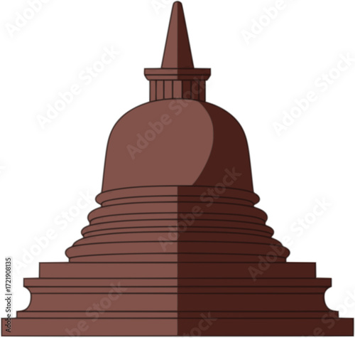 Sacred Buddhist Pagoda Graphic Design