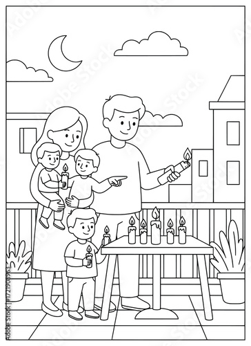 Children celebrating Diwali illustration of happy kids playing with fireworks and sparklers outdoors in festive atmosphere with joy and laughter together