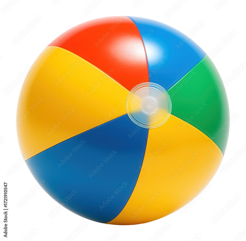 Obraz premium Colorful beach ball on a white background.