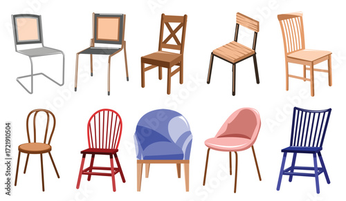 chair vector set collection graphic clipart design vector