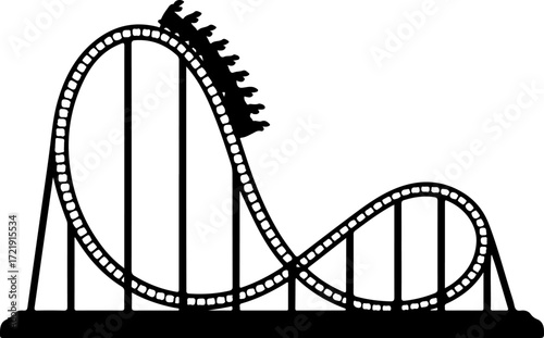 roller coaster silhouette vector illustration