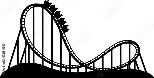 roller coaster silhouette vector illustration