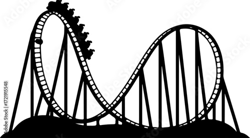 roller coaster silhouette vector illustration