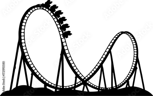 roller coaster silhouette vector illustration