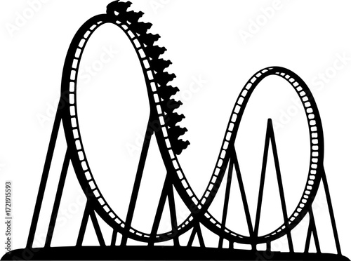 roller coaster silhouette vector illustration
