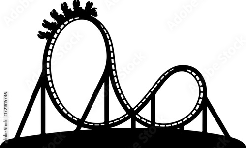 roller coaster silhouette vector illustration
