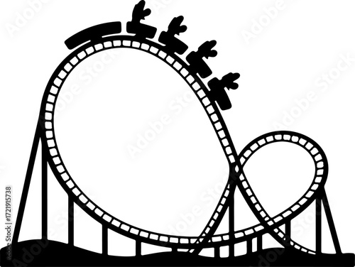 roller coaster silhouette vector illustration