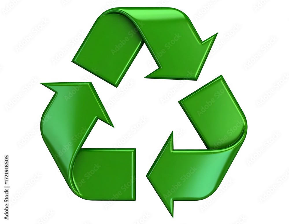 Obraz premium A vibrant green recycling symbol representing sustainability and environmental awareness in modern design.